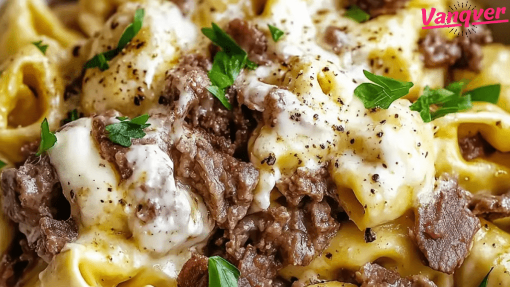 philly cheesesteak tortellini pasta